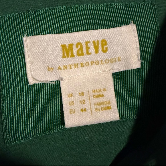 Maeve Anthropologie Pleated V-Neck Dress Floral Midi Long Sleeve 12 - Picture 8 of 10